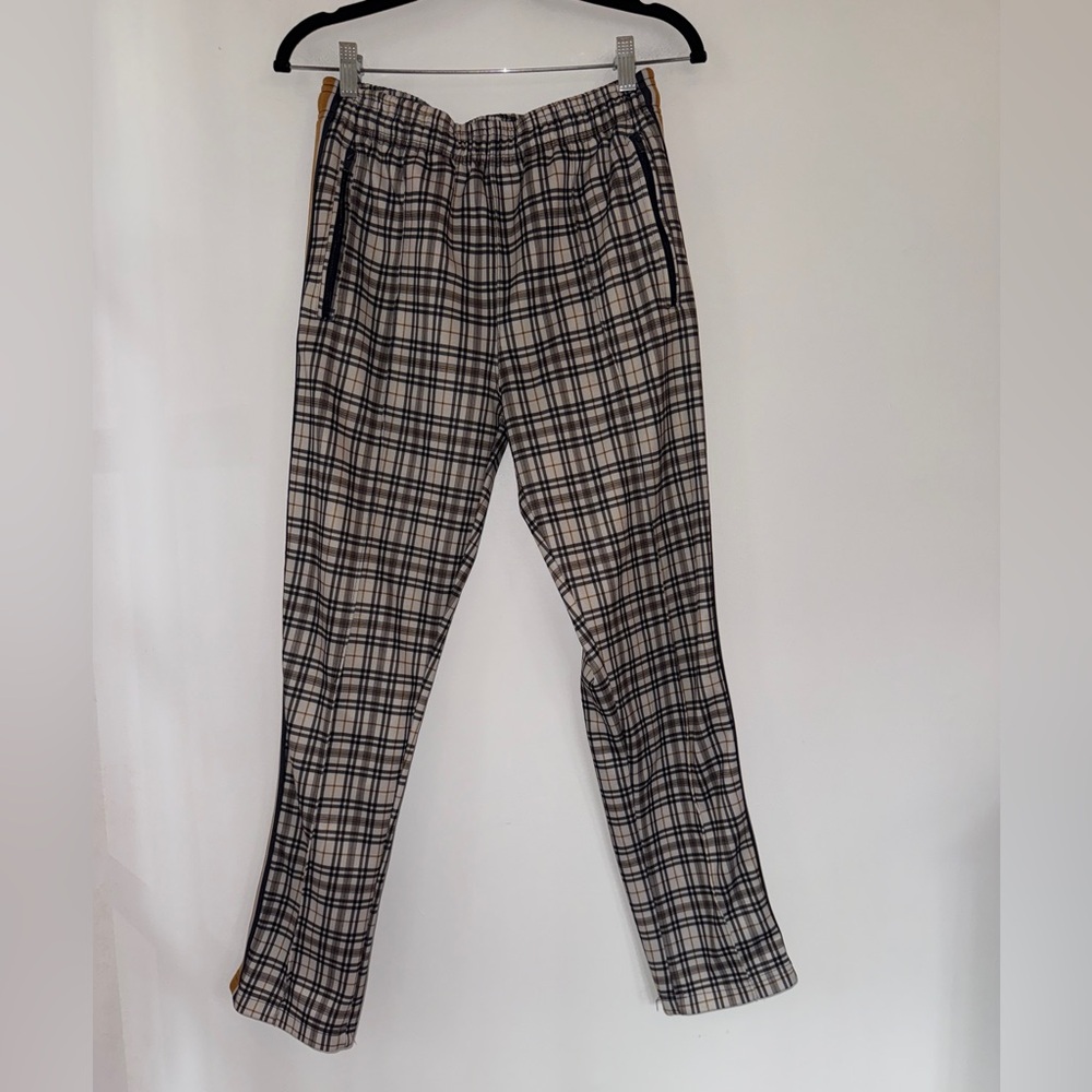 β¨ Urban Outfitters Menβs Plaid Track Pants β Tan/Black β Size S β¨ - Picture 3 of 12